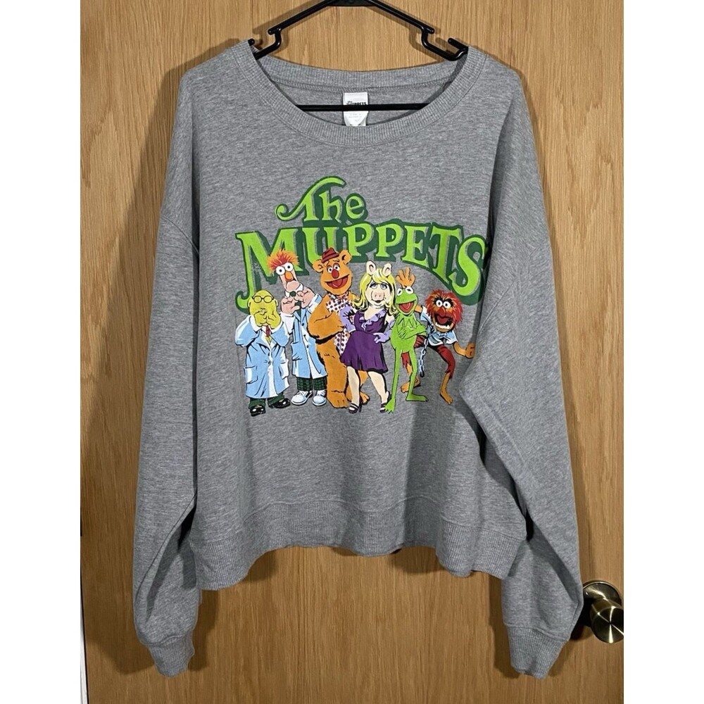 Disney The Muppets Sweater Women's Sz 1X Fleece Lined Pullover Athleisure Cozy